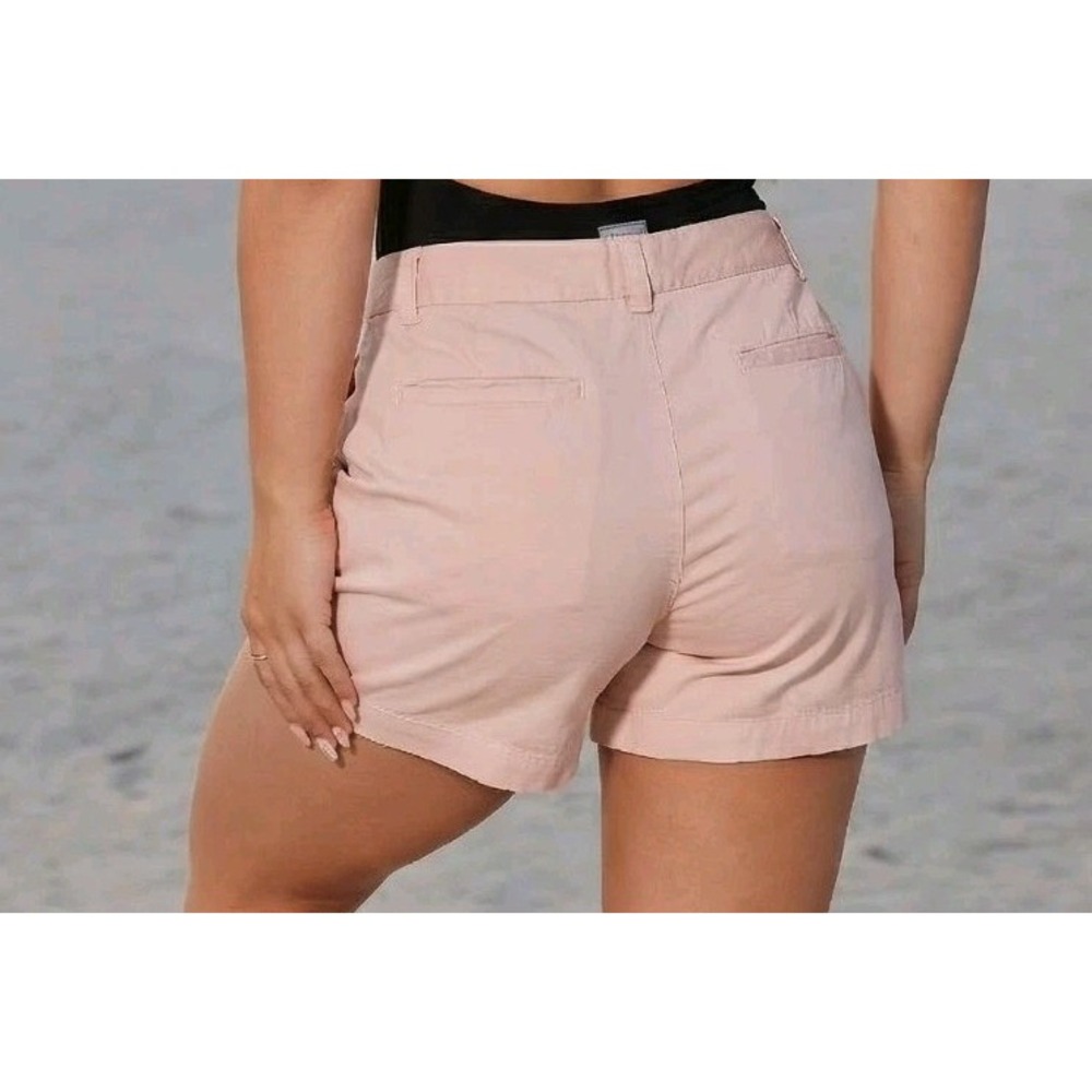 UNIQLO Women's Pink Chino Shorts Size 0 Cotton Classic Fit Mid Rise Pockets - Picture 2 of 13
